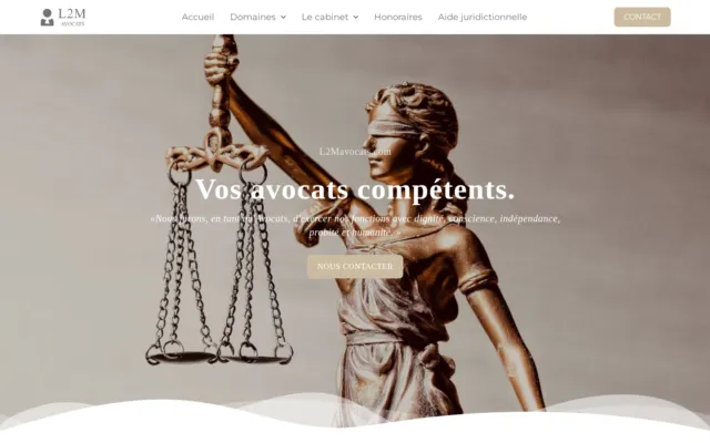 Page d’accueil du site L2M Avocats, sur ordinateur