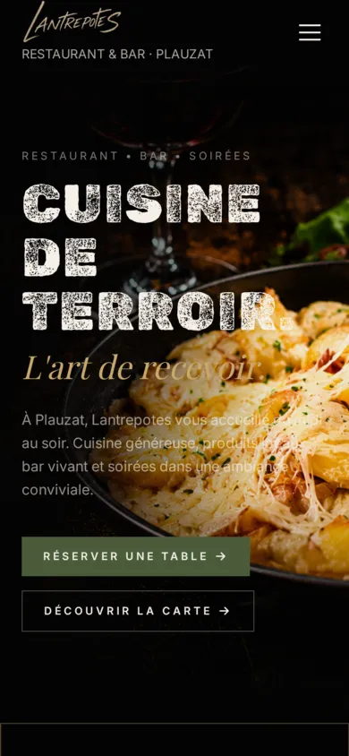 Le site Lantrepotes Plauzat sur téléphone