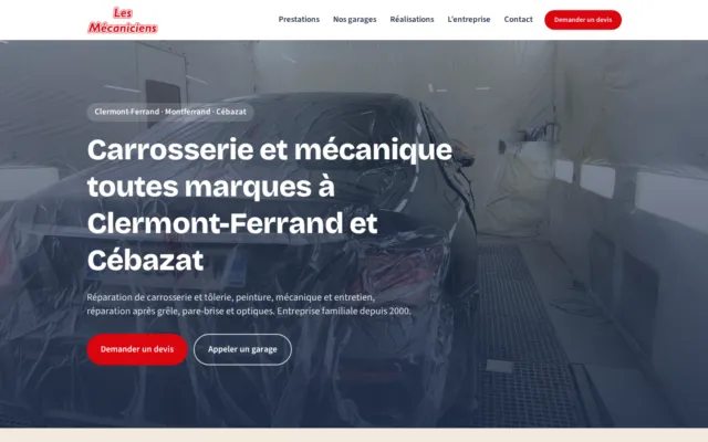 Page d’accueil du site Les Mécaniciens