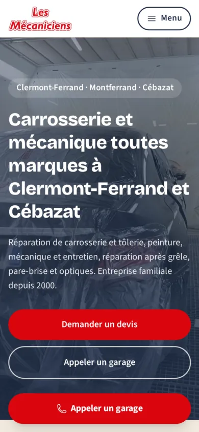 Le site Les Mécaniciens sur téléphone
