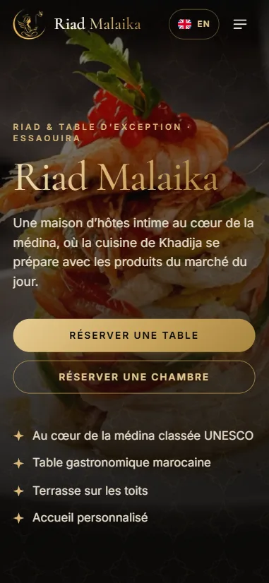 Le site Riad Malaika - Essaouira sur téléphone