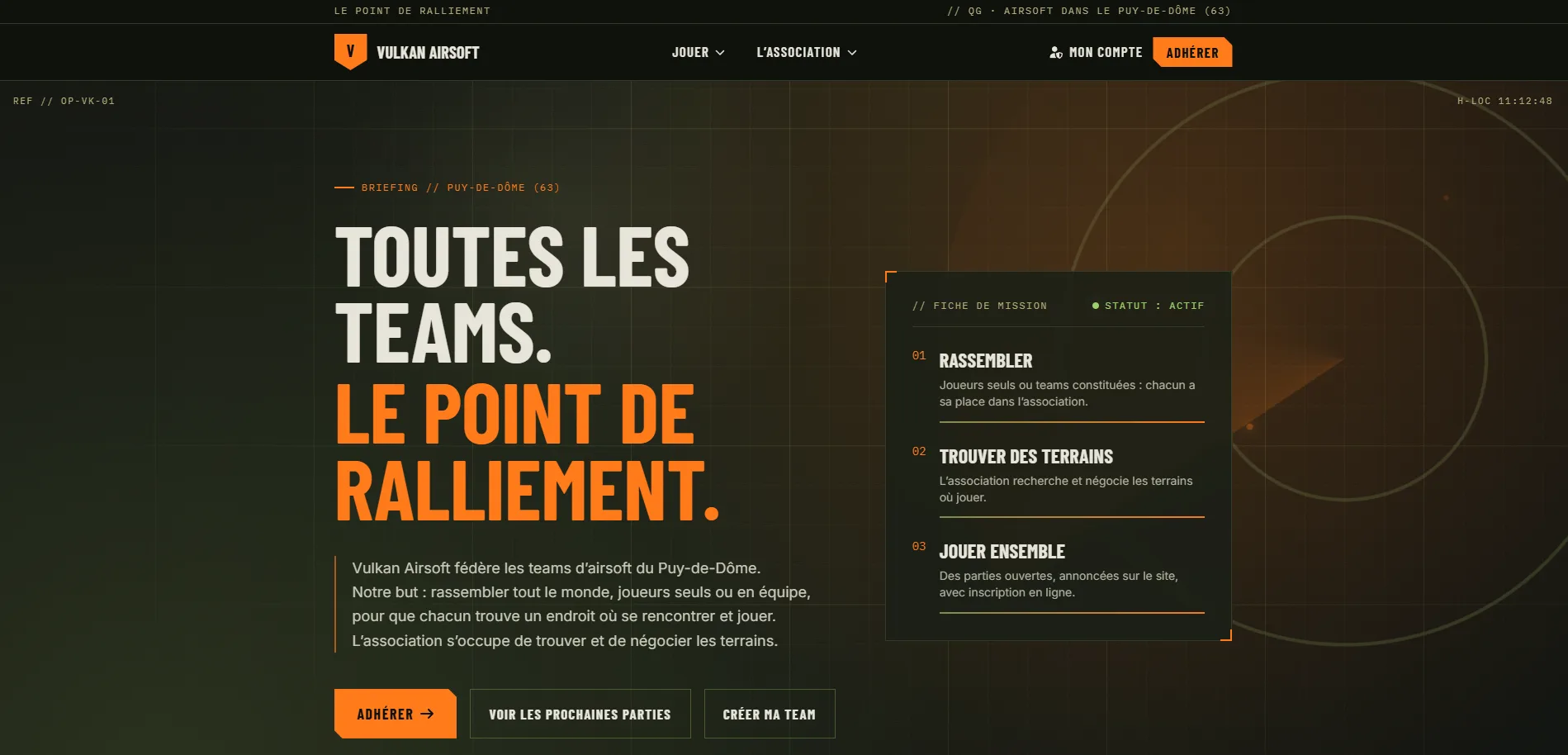 Page d’accueil du site